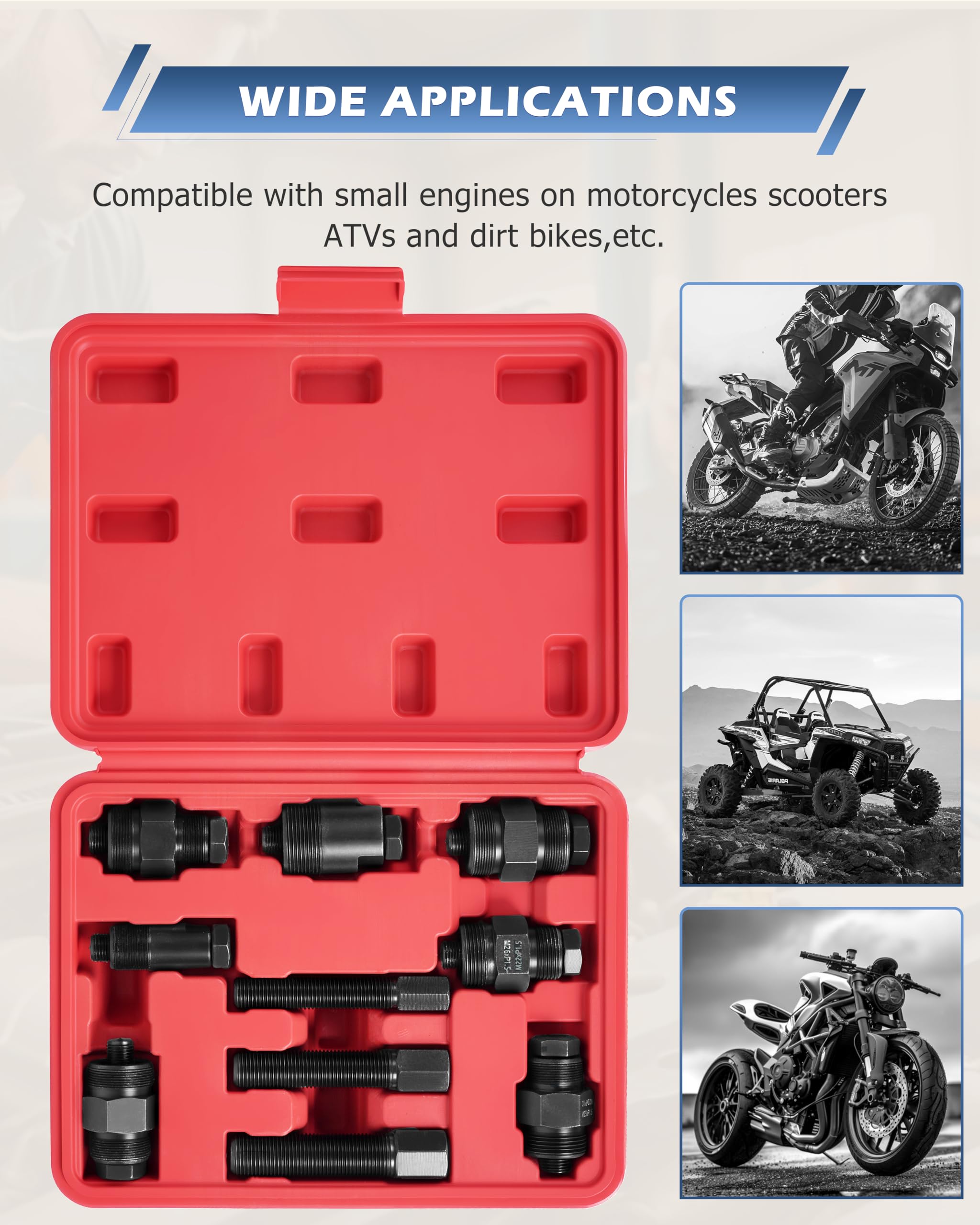 DAYUAN 10 estrattori per volano per moto, compatibili con Yamaha, Kawasaki, Honda, Suzuki