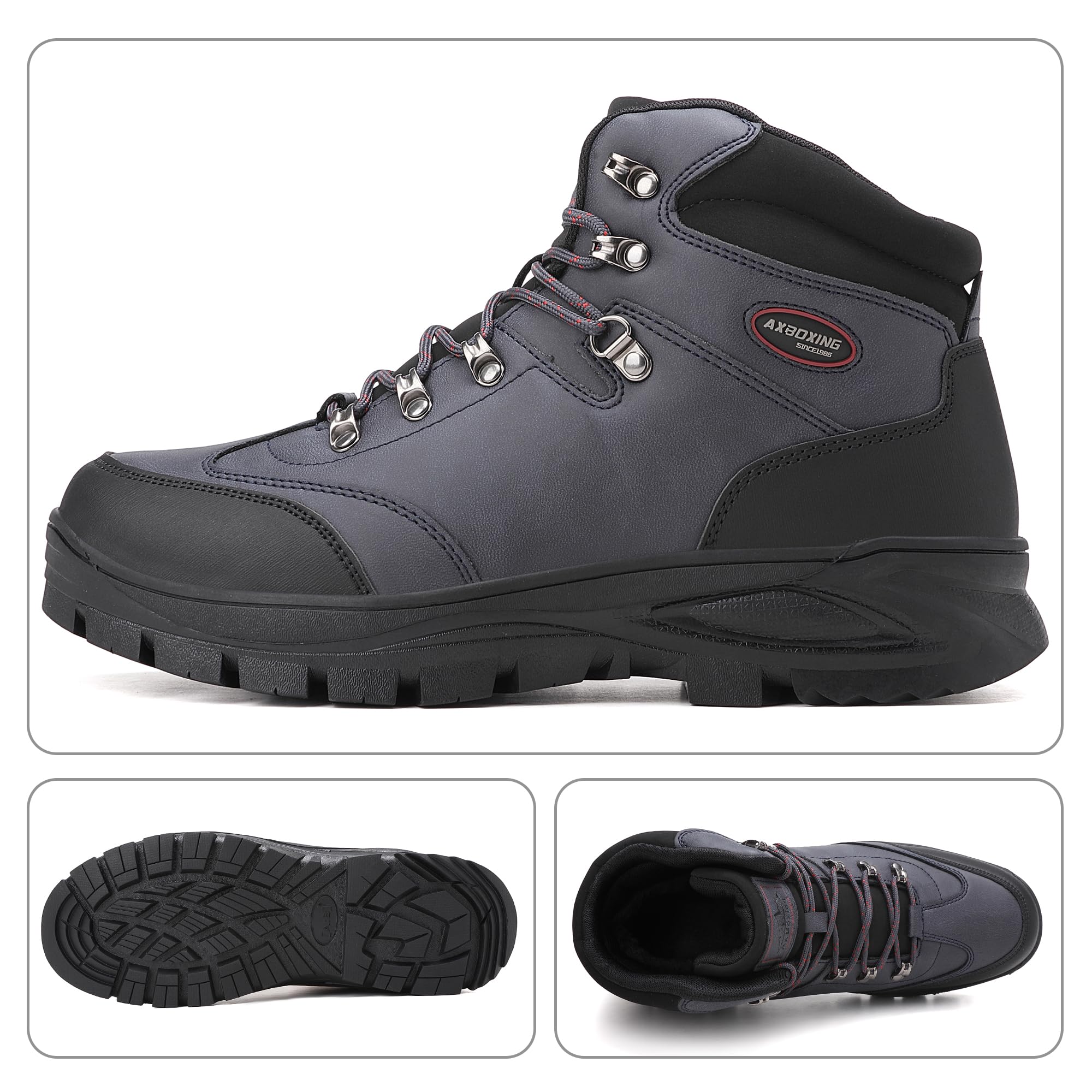 AX BOXING Chaussures Homme Hiver Chaussure Randonnée Fourrure Chaud Bottine Antidérapantes Bottes de Neige Outdoor Marche Trekking Taille 41-46 EU