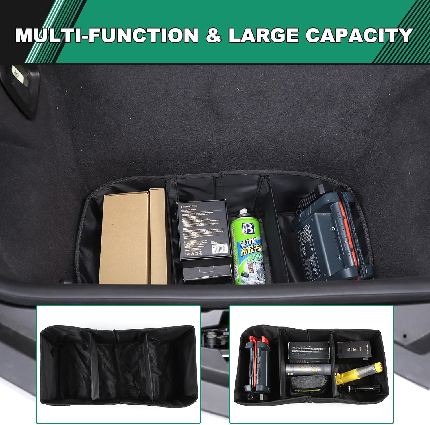 TOYCIDFG Front Trunk Storage Basket Bag Insert Organizer Compatible with Chevrolet Corvette C8 2020-2025, Car Trunk Organizer Waterproof Easy Clean Foldable