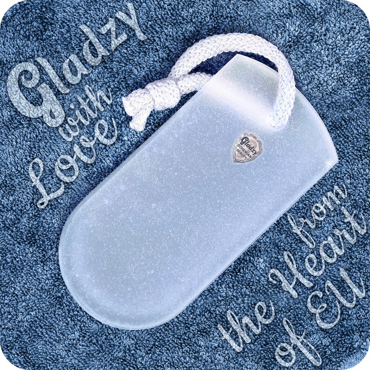 Echte Tsjechische glazen voetvijl van GLADZY – Zachte eeltverwijderaar voetrasp, pedicure & spa ruwe huid scrubber, tweezijdig geëtst verschillend grit oppervlak, professionele teennagel en