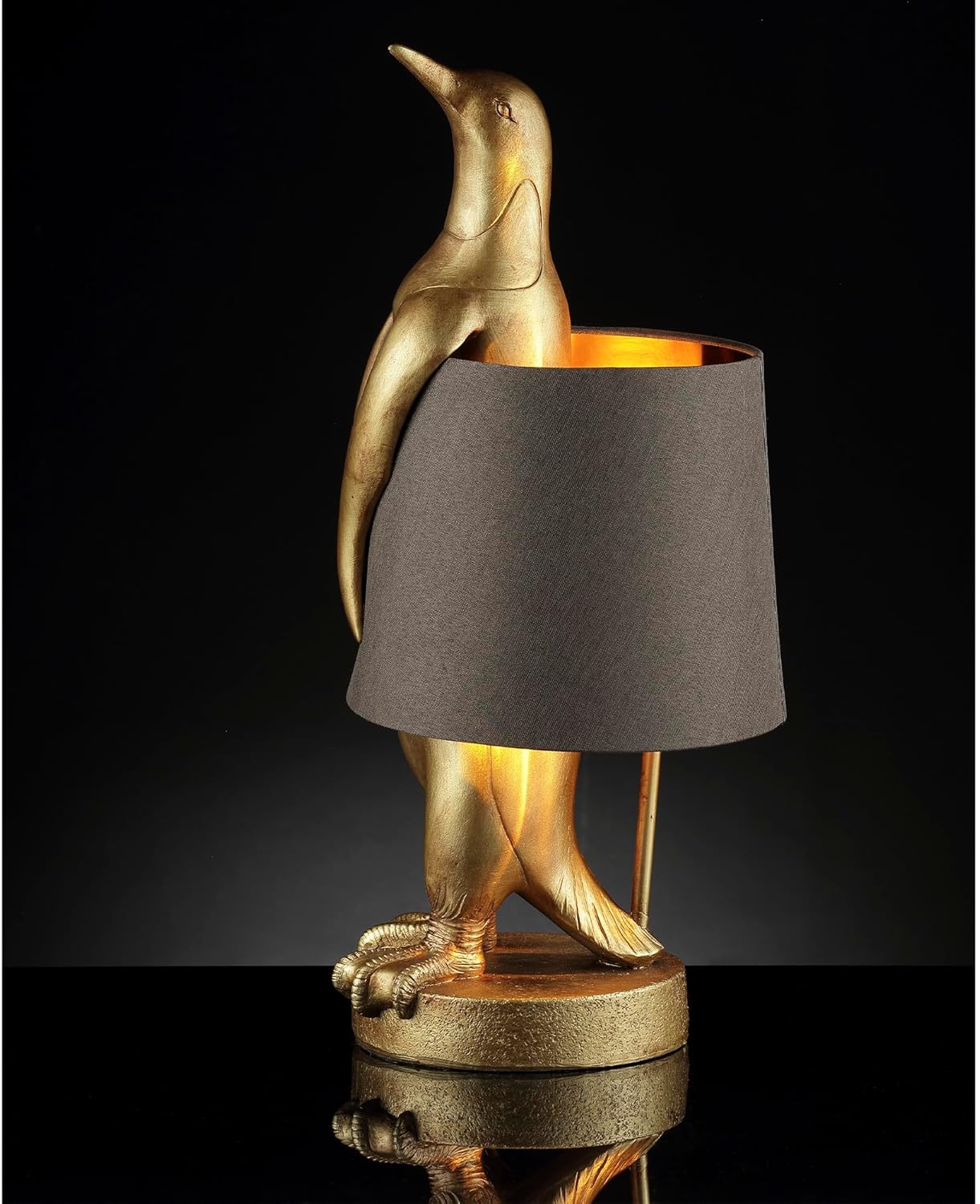 SPI Decorative Penguin Table Lamp, 21 Inches Tall, Brown Shade