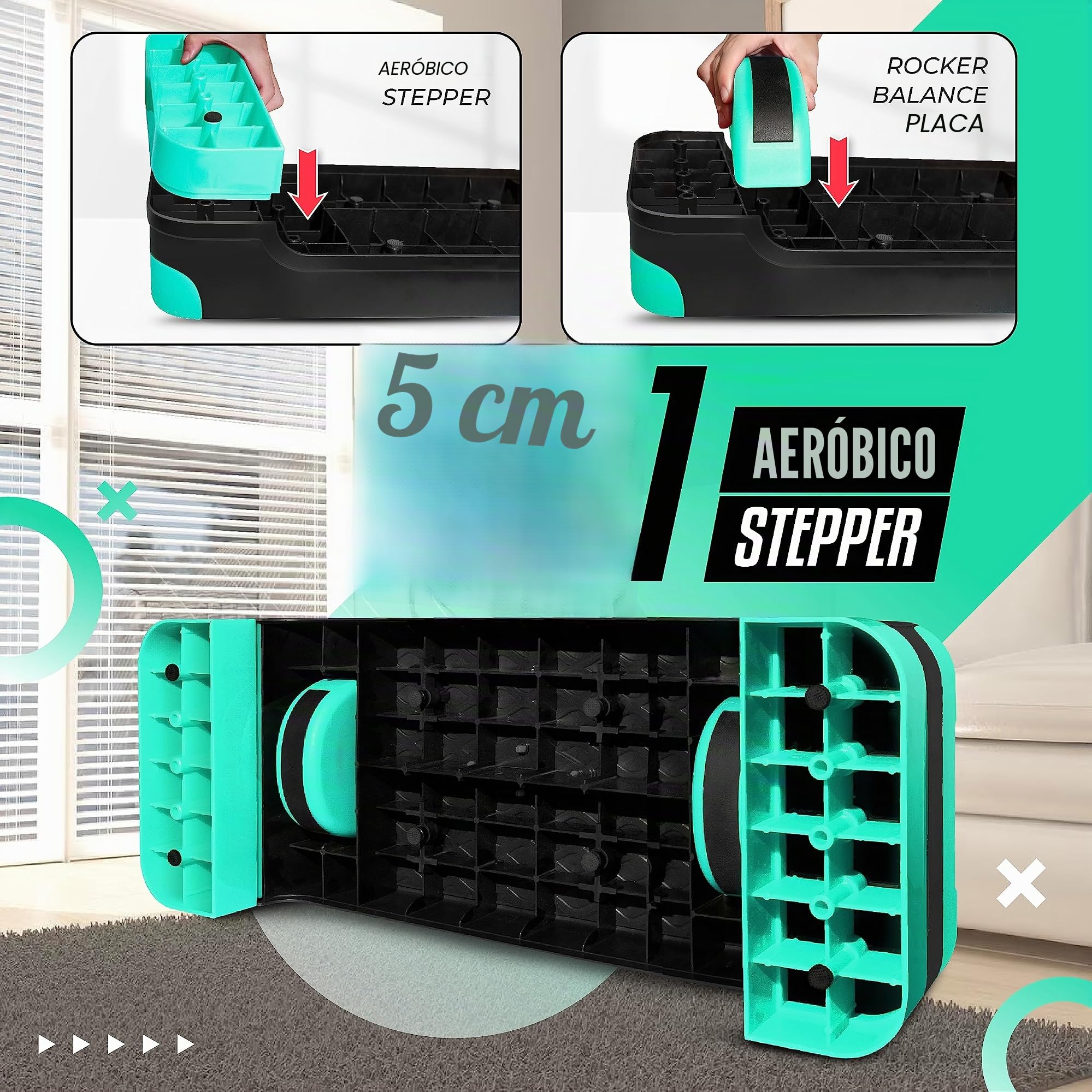 Yes4All - Pasador aeróbico multifuncional, patas semicirculas extra, plataforma aeróbica ajustable de 4 pulgadas y 6 pulgadas para entrenamiento, ejercicio de paso y equilibrio