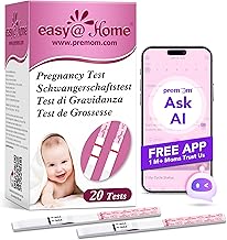 Test di Gravidanza Precoce: Easy@Home 20 Test Gravidanza 10mIU/ml Rilevamento Rapido & Risultato Rapido con l'APP Premom Italiana - Risultati Accurati e Affidabili - 20 HCG Tests