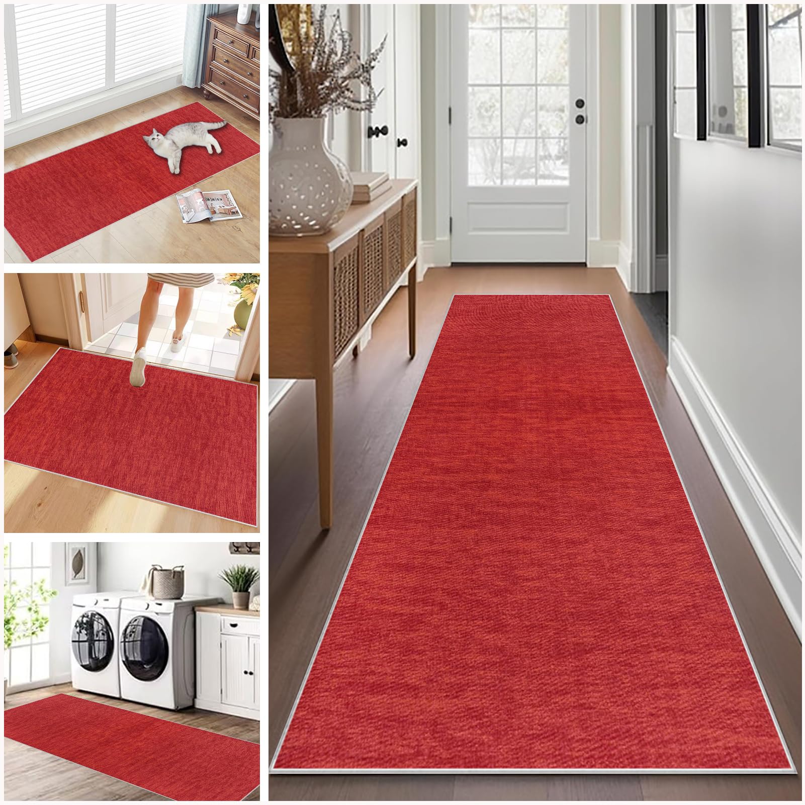 Long Hallway Runner Rug Non Slip 80 x 180 cm Washable Carpet Runners for Kitchen Runner Rugs for Hallway Entryway Indoor Door Mat Carpet Floor Mat Hall Runner Narrow Rug Runner for Hallway, Kitchen