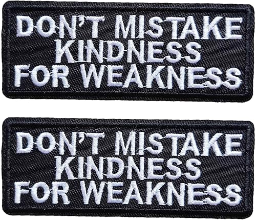 Parches de letras termoadhesivas – Frases bordadas para planchar en emblema para mochilas, sombreros, bolsos, ropa, parche «Don't Mistake Kindness