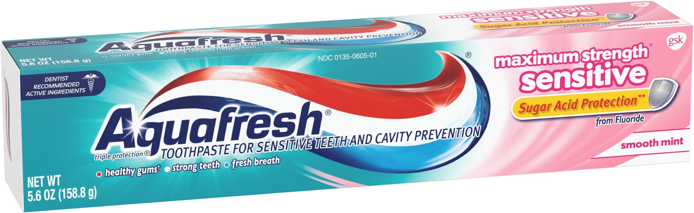 Amazon.com : Aqua Fresh Sensitive Maximum Strength Toothpaste, 5.6 oz ...