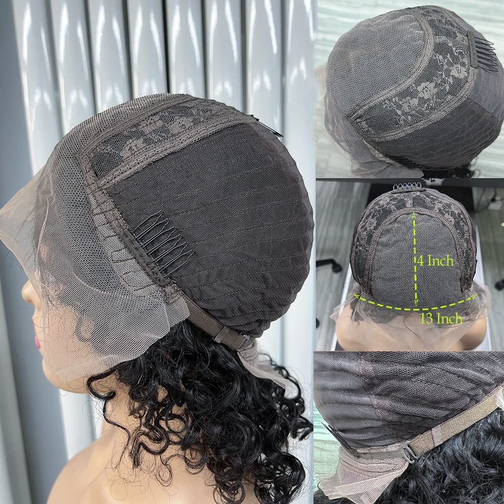 Buy Dorosy Hair Lace Front Wigs Human Hair Wigs For Black Women 13x4 Lace Front Wigs Brazilian Wet Short Bob Curly Wigs Glueless Pre Plucked With Baby Hair 8 Inch Online At Lowest