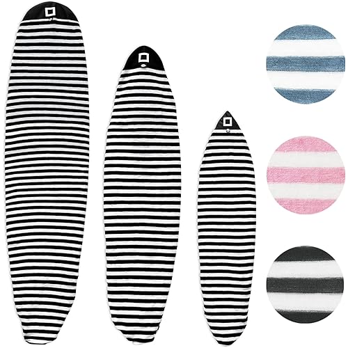 PAMGEA Surf Squared Surfboard Sock Cover - Lightweight Stretch Protective Board Bag - Choose Sizes 5'8 6'0 6'4 6'8 6'10 7'6 8'2 9'0 9'6 10'6 - Shortboard, Longboard, Hybrid, Standup Paddleboard SUP