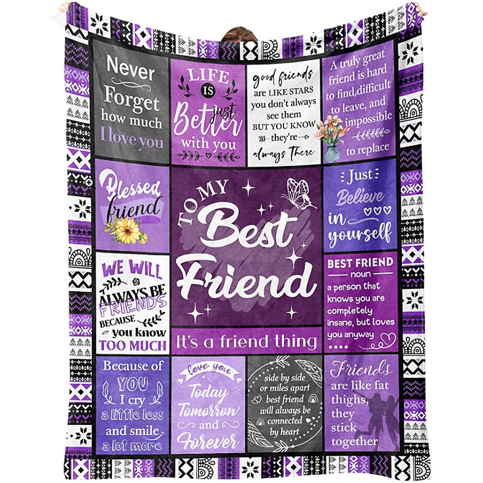 Cadeau d'anniversaire pour femme : plaid de canapé violet 150x130