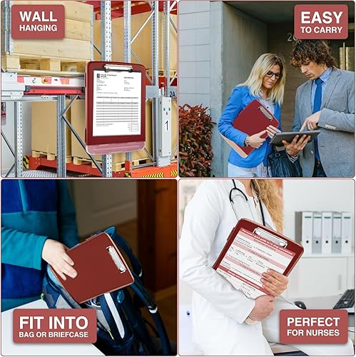 Miniatura 125 de Sooez - Sujetapapeles de documentos clínicos con almacenamiento, sujetapapeles de plástico resistente y alta capacidad con soporte para bolígrafo