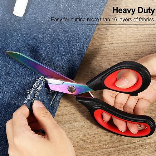 Miniatura 10 de Paquete de tijeras de costura a medida de alta calidad, tijeras de tela afilada de 8.1 pulgadas, tijeras de bordado de 5.1 pulgadas4 pulgadas,