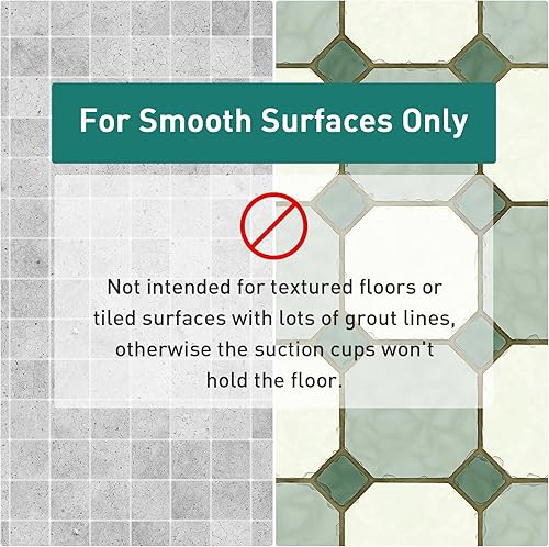 Miniatura 8 de Tapete de ducha cuadrado negro grande antideslizante de 27 x 27 pulgadas, tapete de baño para ducha interior, suelo de baño, tapete de ducha con