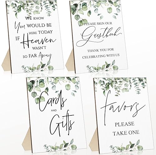 Letrero de boda de 4 piezas para ceremonia y recepción en memoria amorosa, letrero de boda We Know You Would Be Here Heaven, letrero de boda de Letrero de boda de 4 piezas para ceremonia y recepción en memoria amorosa, letrero de boda We Know You Would Be Here Heaven, letrero de boda de