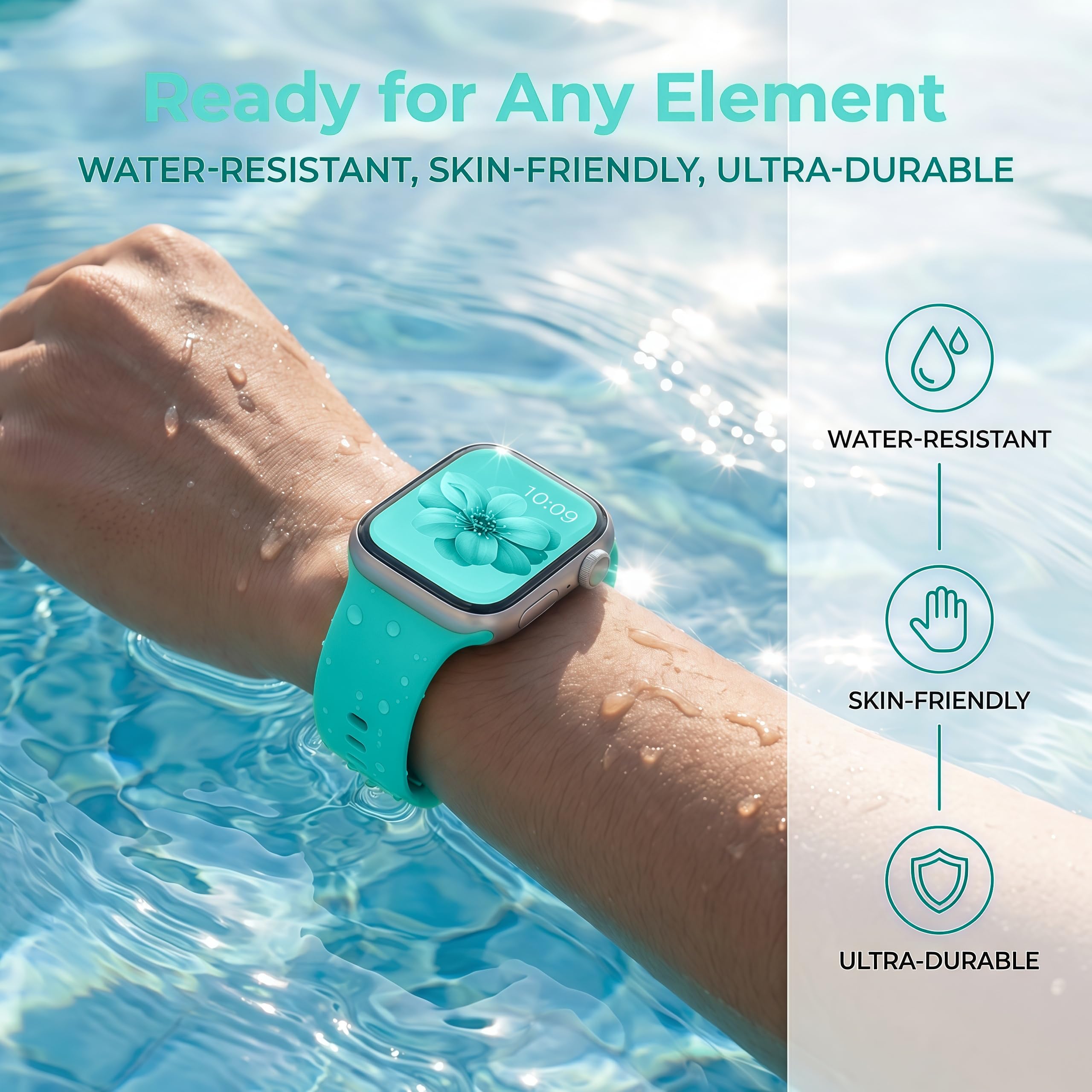 18 Pack Silicone Bands Compatible with Apple Watch 38mm 40mm 41mm 42mm 44mm 45mm 46mm 49mm Women Men, Soft Waterproof Replacement Wrist Sport Band for iWatch Series 11 10 9 8 7 6 5 4 3 2 1 SE Ultra - 4