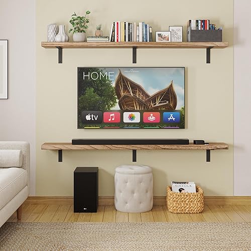 Miniatura 9 de Wallniture Cervo - Estantes flotantes de 72 x 9.5 pulgadas para pared, estante de pared para sala de estar, estantes flotantes de cocina con