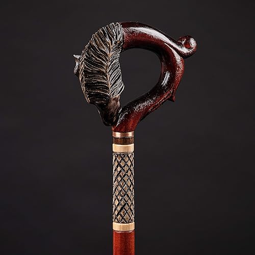 Miniatura 3 de Carved Walking Stick - Handmade Wolf Wooden Cane - Amazing Carved Hiking Baston for Gift