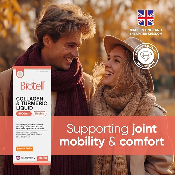 Collagen Turmeric Liquid 5000mg - 500ml | Hydrolysed Bovine Collagen Peptides for Joints, Skin, Hair and Nails | Halal Certified, Fish-Free Supplement with Curcumin for Women and Men