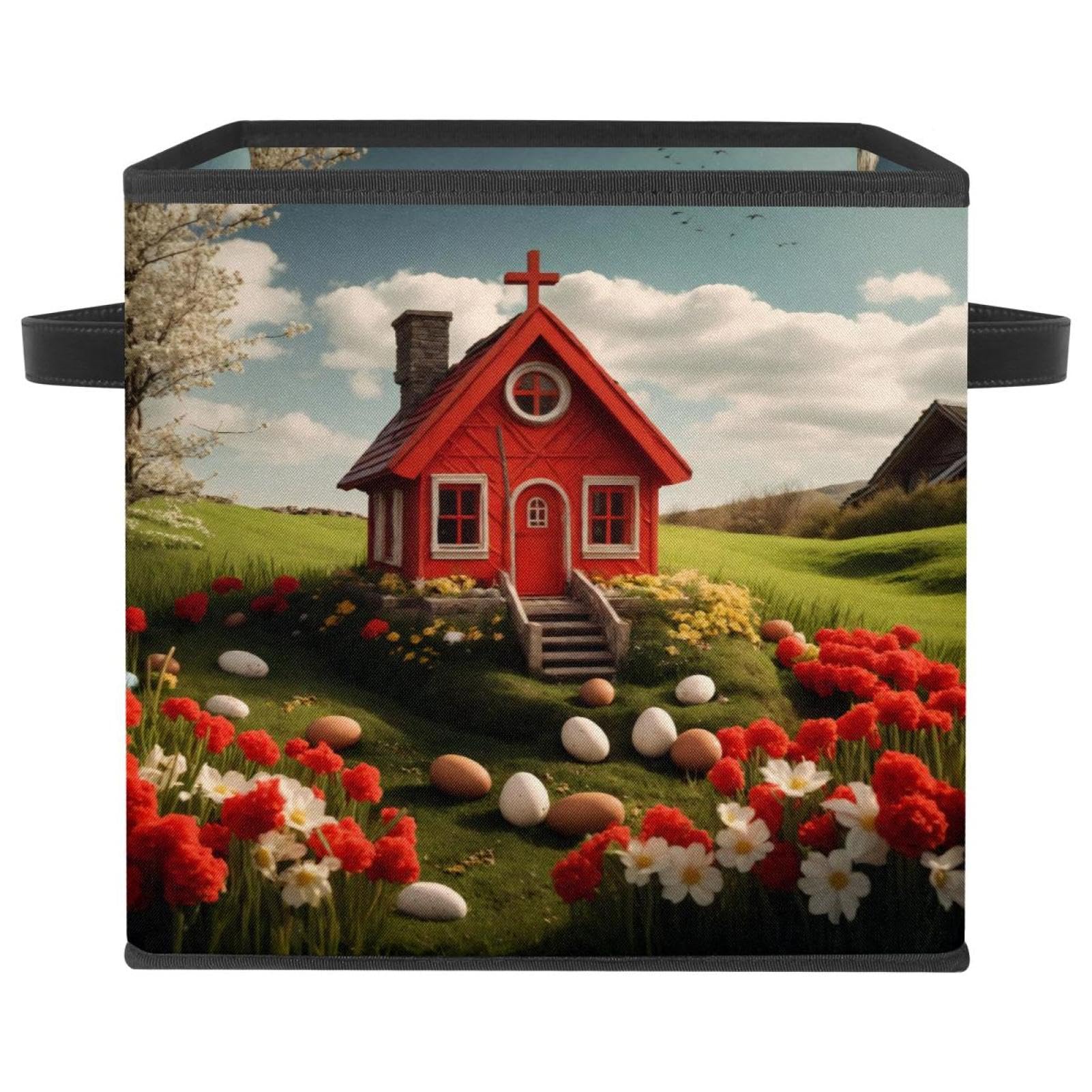 Cesta de almacenamiento para ropa juguetes libros casa de pascua