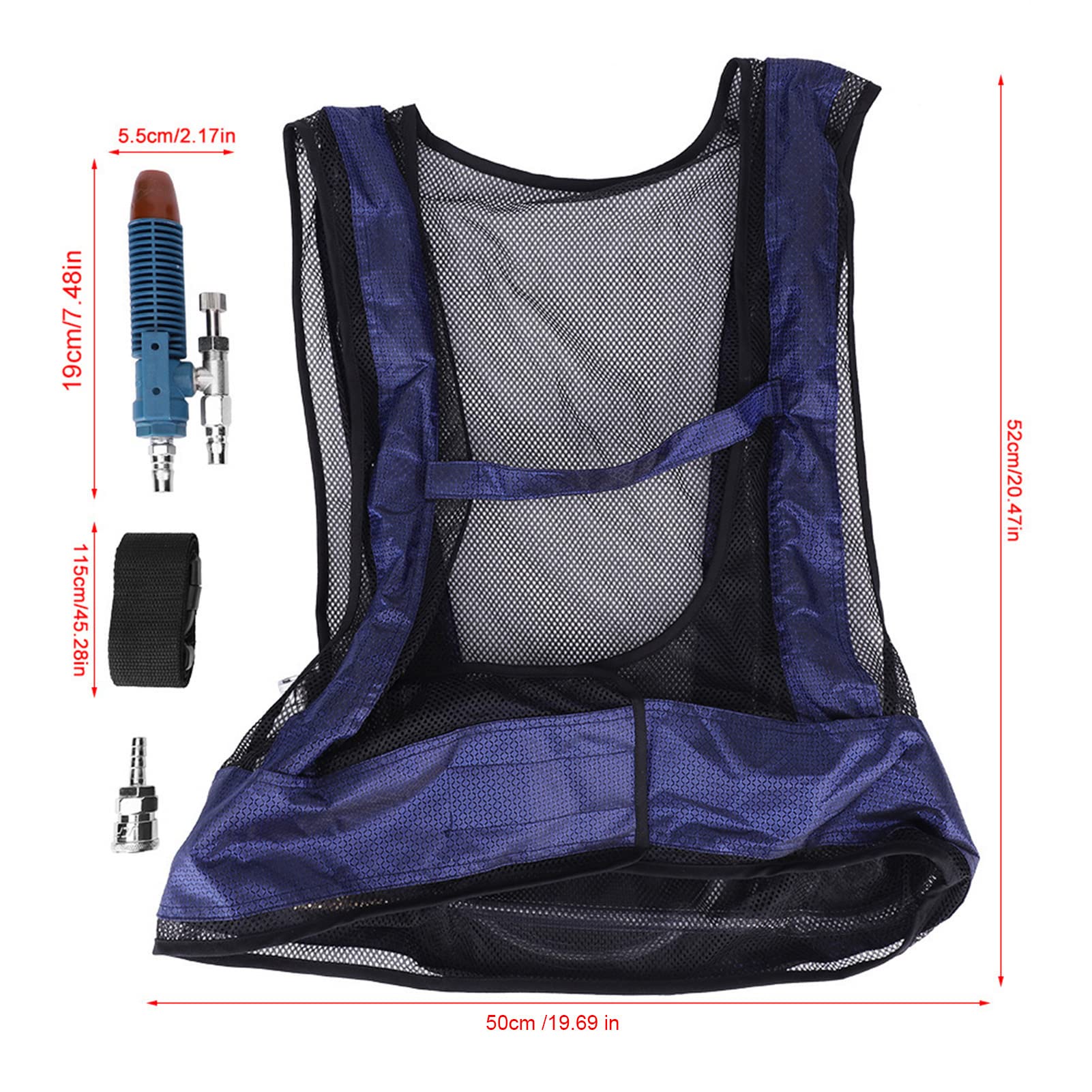Garosa Chaleco de Enfriamiento Ajustable Chaleco de Aire Acondicionado Tubo de Vórtice Cómodo Verano Ropa Prevención Insolación Ropa Transpirable Ligera Uso Exterior Deportes