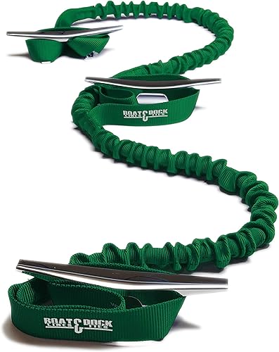 Miniatura 6 de Líneas de barco y bridas de muelle extralargas Combo de amarre elástico de 3 bucles (azul, 5 pies)