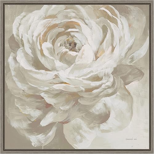 Miniatura 18 de Amanti Art Lienzo enmarcado para pared, 30 x 30 pulgadas, rosa neutra de Danhui Nai, lienzo enmarcado para pared, obras de arte de flores, Bronce