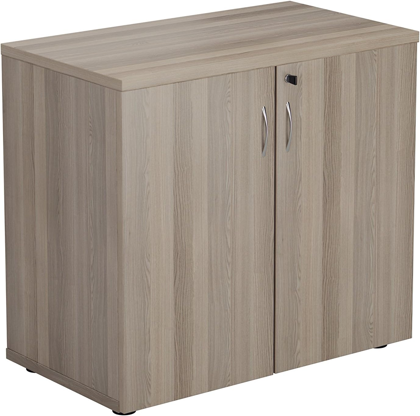 Office Hippo Desk High Cupboard, Lockable Grey Oak, 80 x 45 x 73 cm