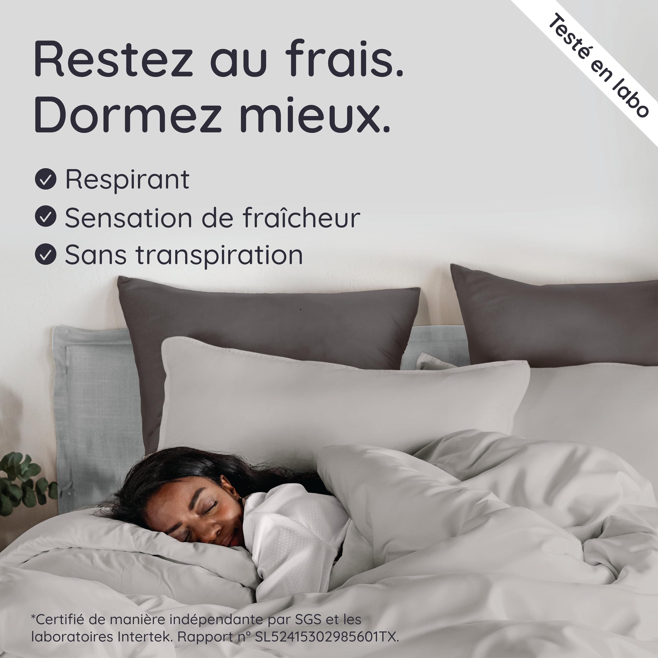 Bambaw Housse Couette Bambou 135x200 cm, Housse de Couette Rafraichissante et Respirante, Linge de Lit en Bambou, Drap Anti Acarien et Hypoallergénique, Drap Fraicheur pour 1 Personne (Gris)