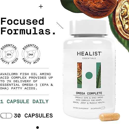 Miniatura 2 de Healist Essentials Suplementos Omega 3, cápsulas de suplemento de aceite de pescado para hombres y mujeres, salud del corazón, cerebro, ojos y