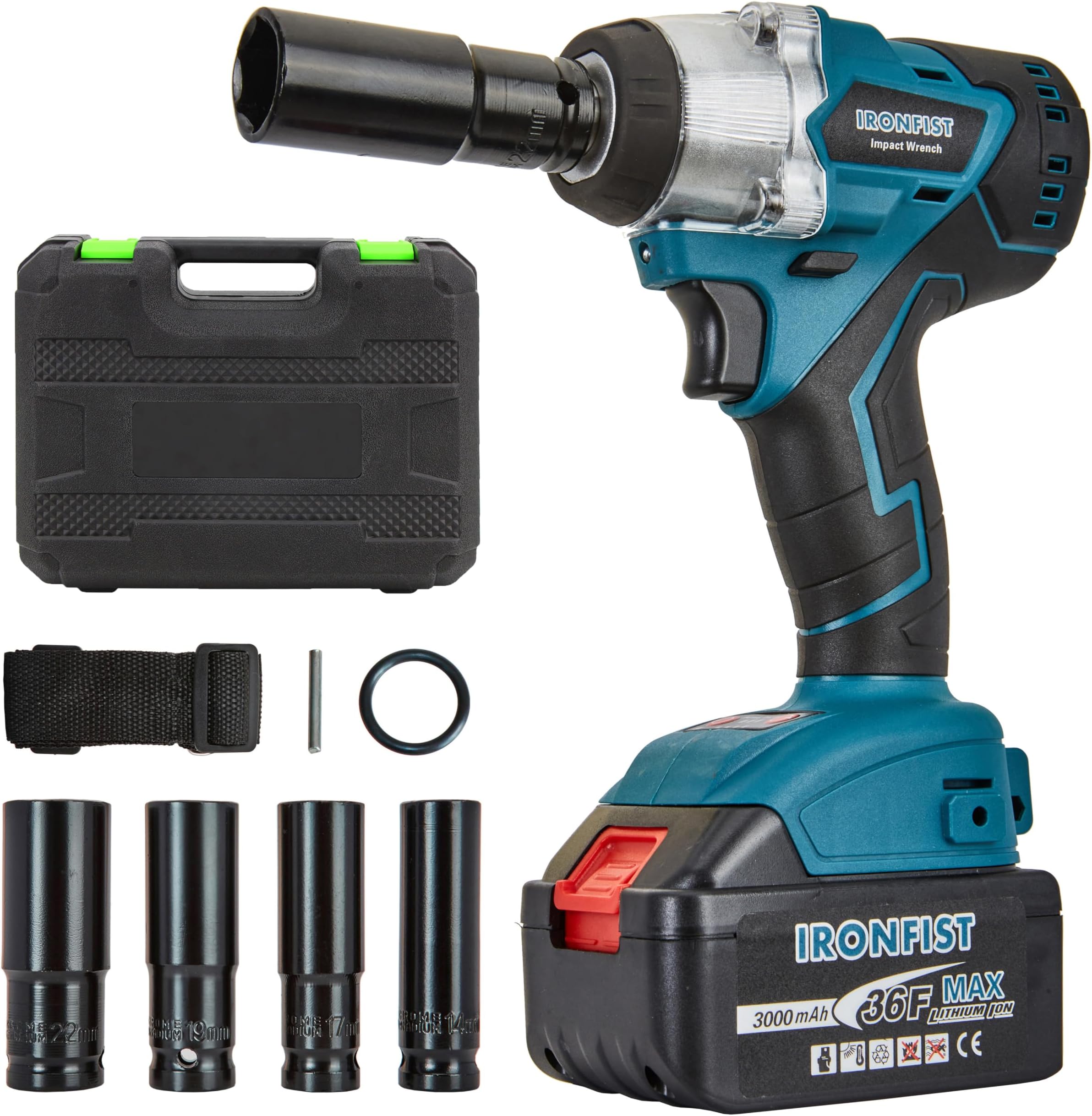 IRONFIST Cordless Impact Wrench, Electric Power Impact Screwdriver with 21V Lithium Battery Brushless Motor with 420Nm Torque
