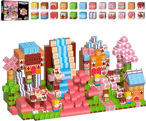 MQGEWQ 150 PCS Magnetic Building Blocks Toys,Magnet Cubes Pink Princess Set for Kids Age 3+ Girls Stacking Magnetic Titles for Kids STEM Montessori Learning Toys Birthday Gifts