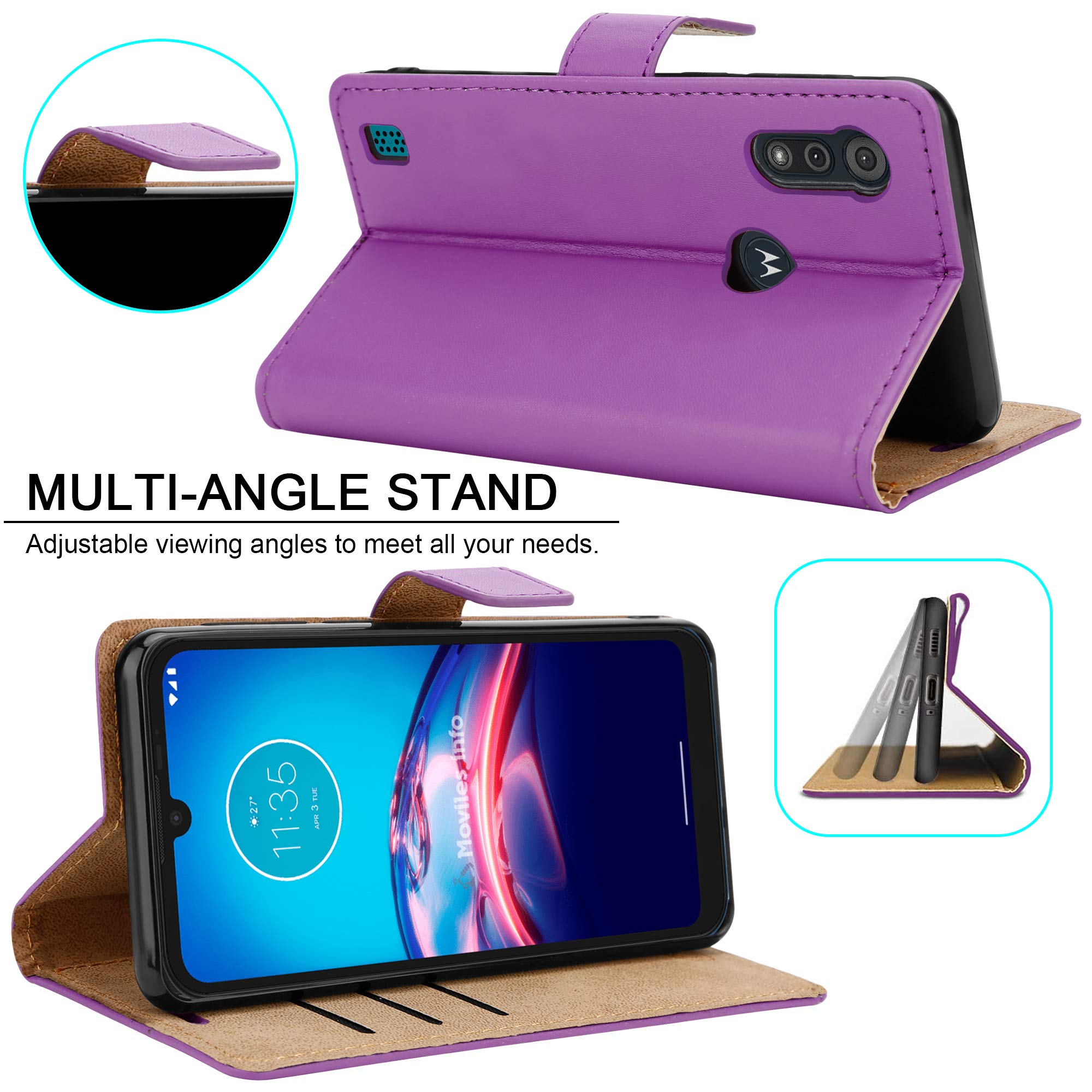 Case For Motorola Moto E7i Power XT2097 Leather Magnet Flip Wallet Phone Cover - Picture 17 of 36