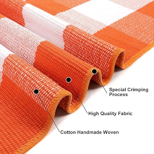 Vista 43 de Tapete Kimode de algodón, a cuadros, color negro y blanco, lavable, para porche, entrada, cocina