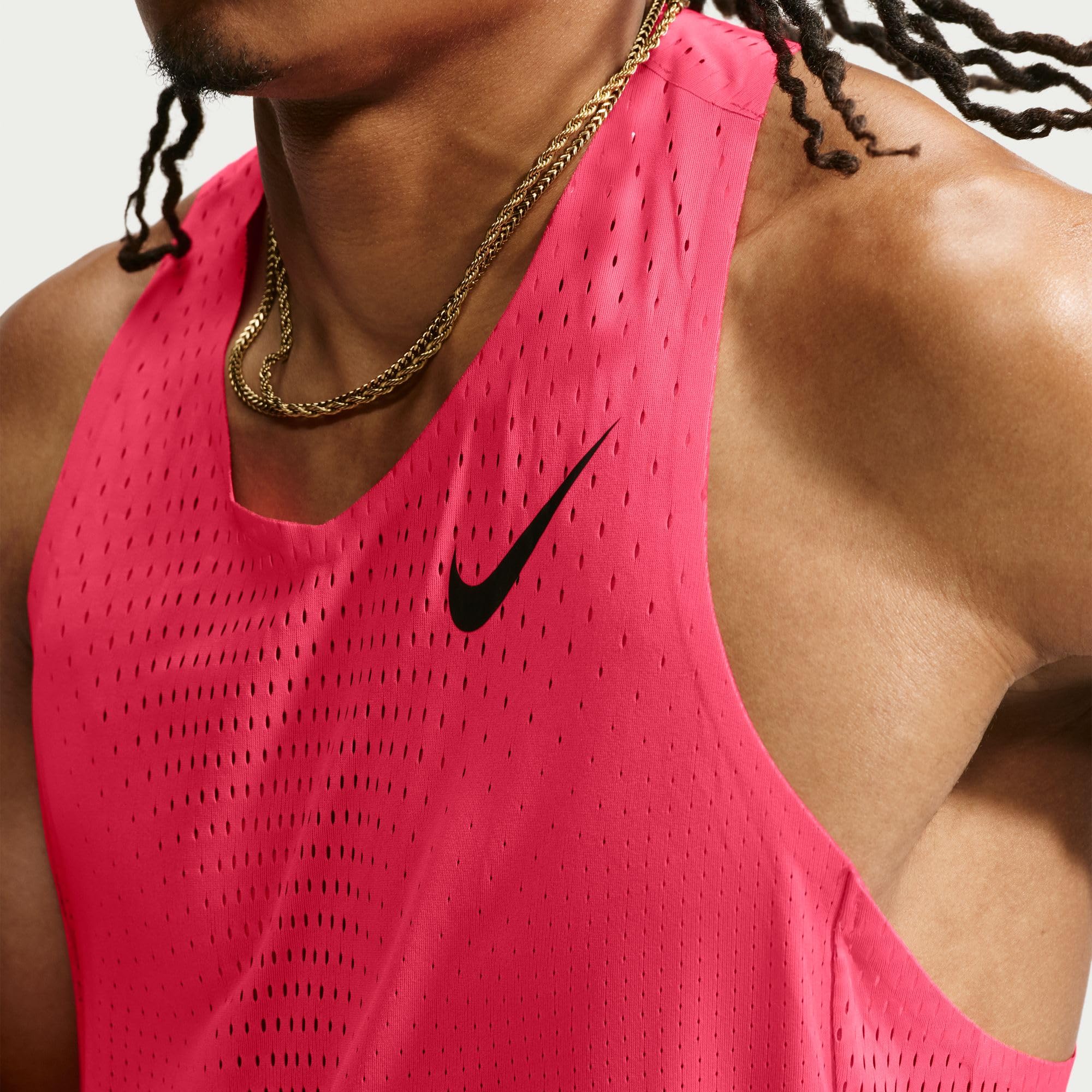 Nike Aeroswift Dri-Fit ADV-Lauf-Singlet Für Herren, Fusion Red/Black, FN4231-606, L