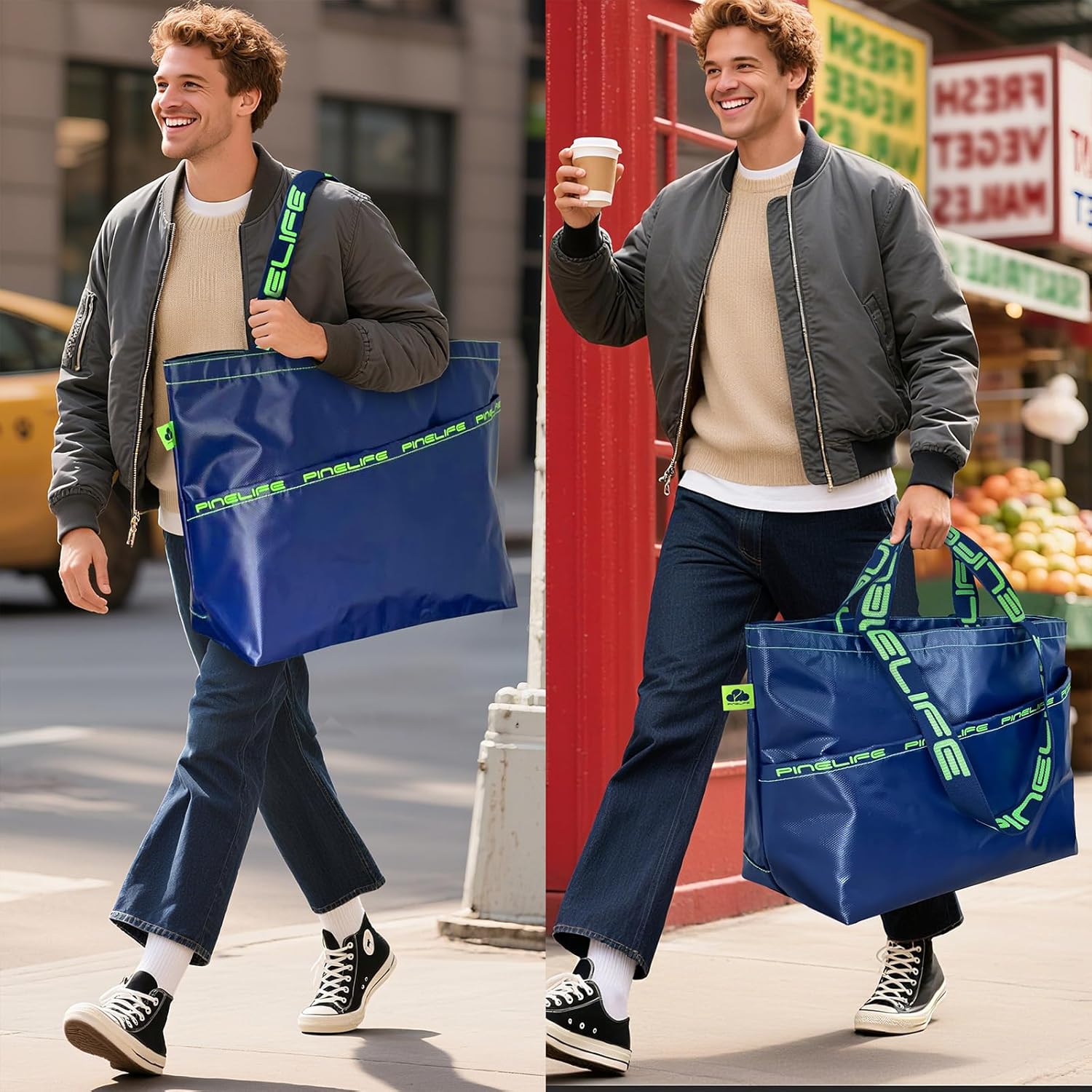 Extra Large Tote Bag Foldable Waterproof Summer Beach Bag for Women Men, Dual Handles, for Swim Gym Camping Shopping - Image 7