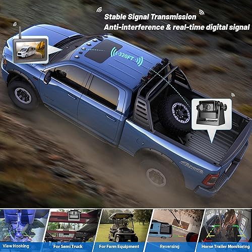 Miniatura 3 de EWAY Cámara de respaldo magnética inalámbrica WiFi con enganche magnético 1080P HD recargable con batería sin cableado cámara de monitoreo de visión