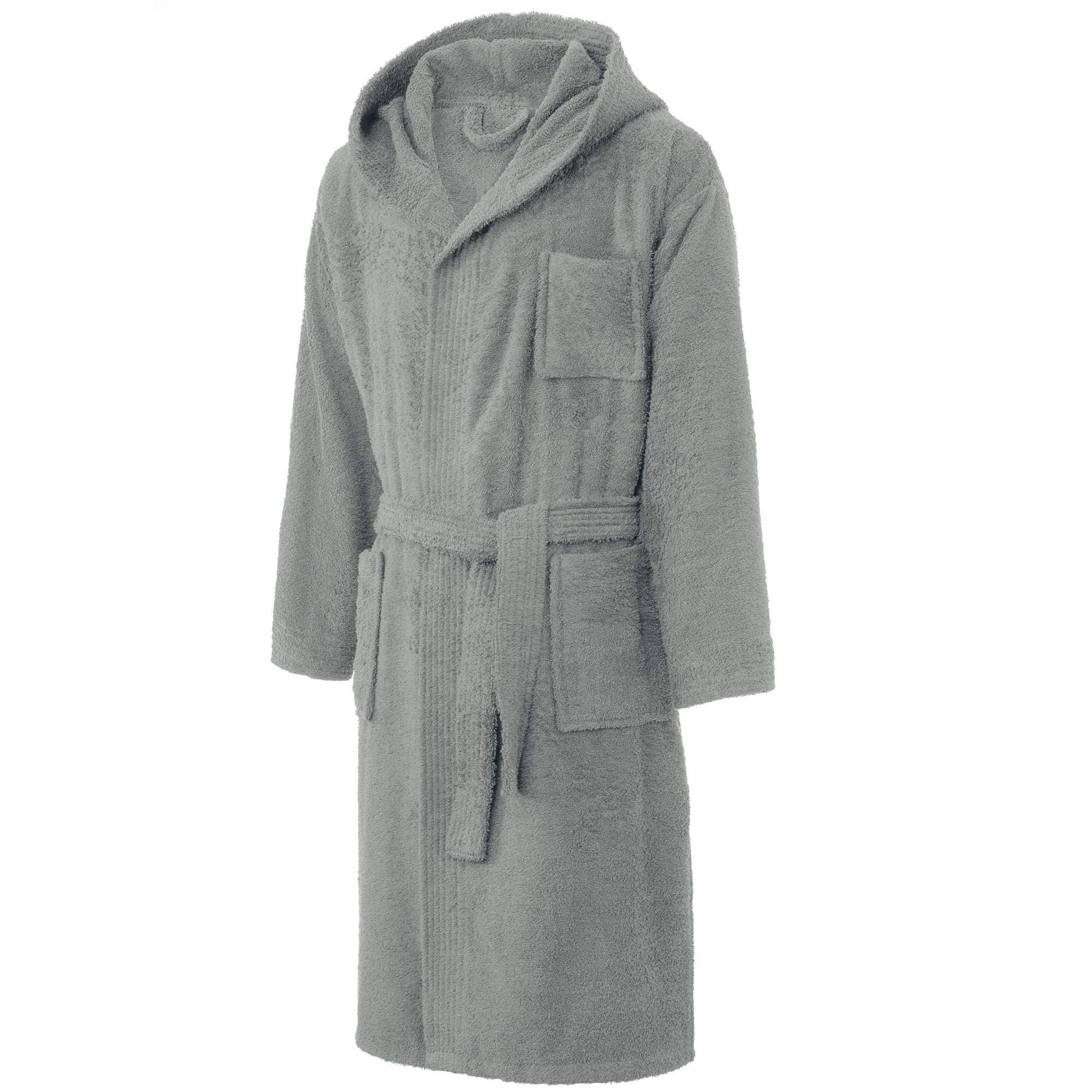 CelinaTex S-XXL Bademantel Kapuze Uni lang aufgesetzte Taschen Damen Herren Unisex warm Frottee Baumwolle Morgenmantel, Sauna, Spa, Pool, Bad, flauschig und komfortabel OEKO-TEX Arizona