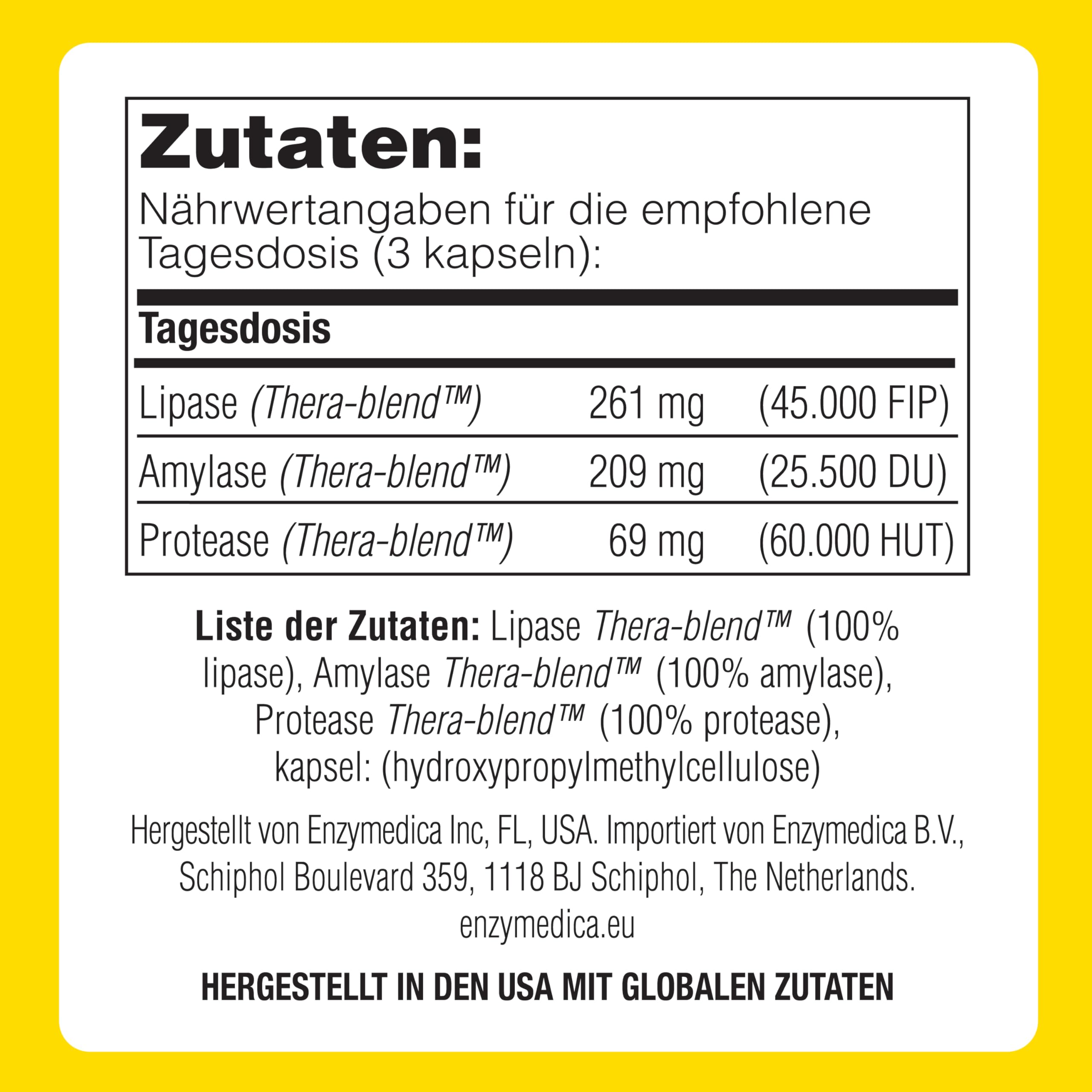 Enzymedica - Lypo Gold, Enzym-Formel, reduziert Gase und Blähungen, angezeigt für Keto-Diäten, Verbessert die Nährstoffaufnahme, Glutenfrei, Milchfrei, Vegan, 60 Kapseln