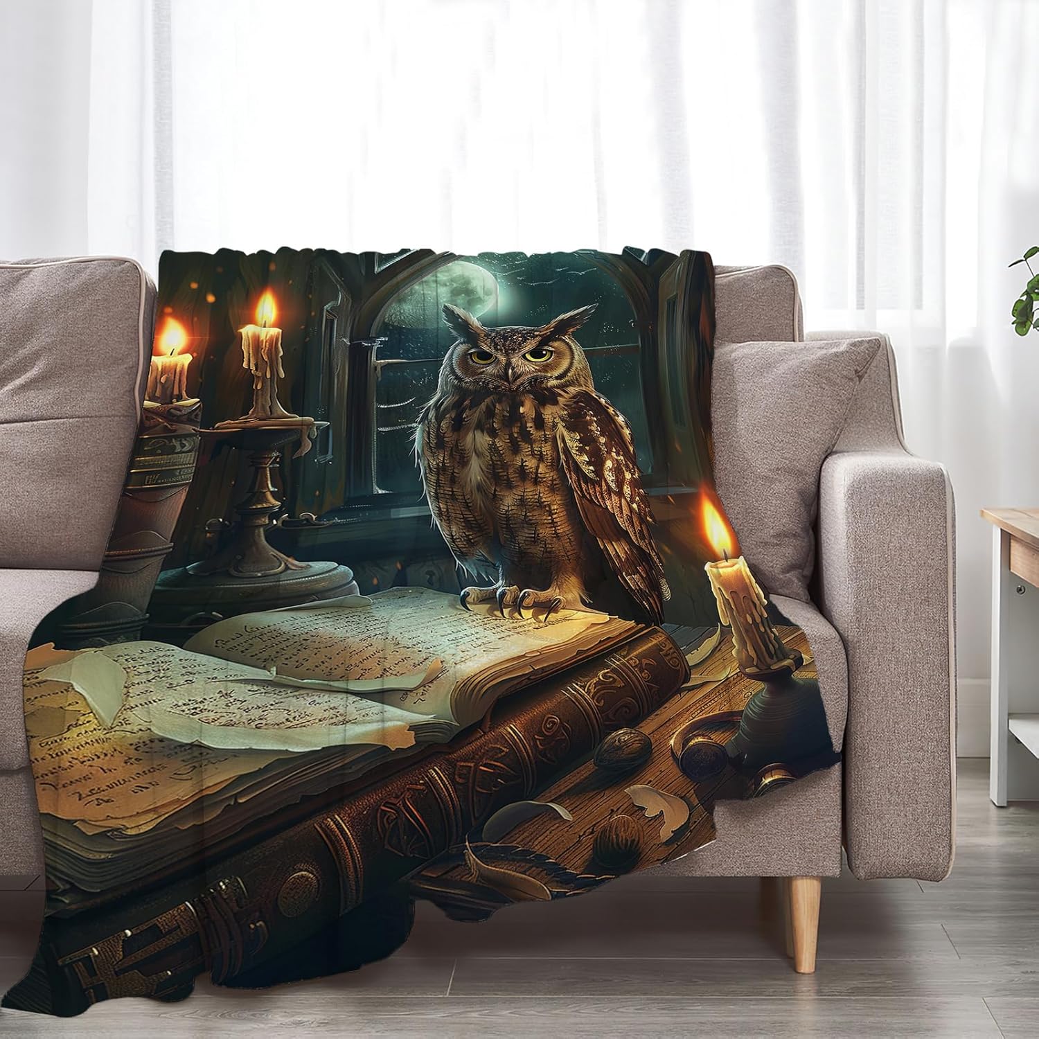 Owl Blanket Owls Gifts for Women Girls Book Throw Blanket Cozy Plush Fleece Flannel Lightweight Fuzzy Party Blankets for Bed Decor 50"X40" - Image 4