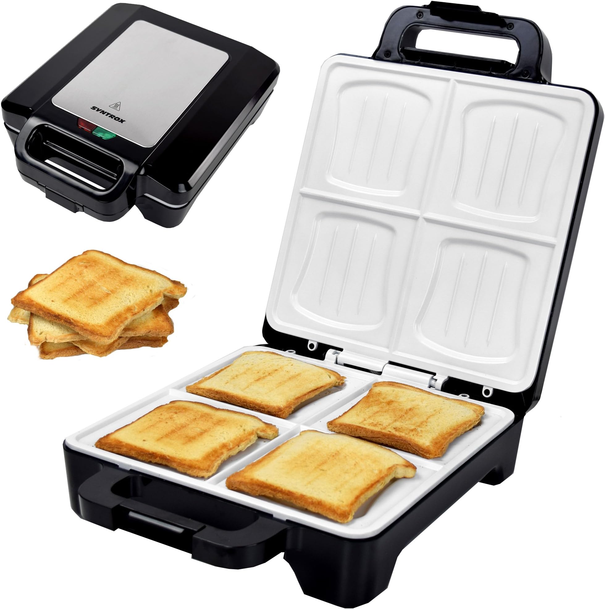 Breville VST070X Jumbo Sandwich Toaster, 18/8 Stainless Steel, White