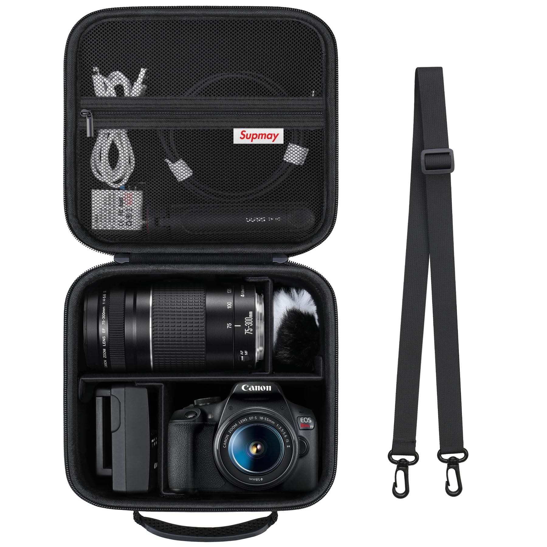Étui de Voyage Dur pour Canon EOS 2000D / 4000D / R50 / R6 Mark II / R100 / R50V / R8 / R7 / R10 Noir