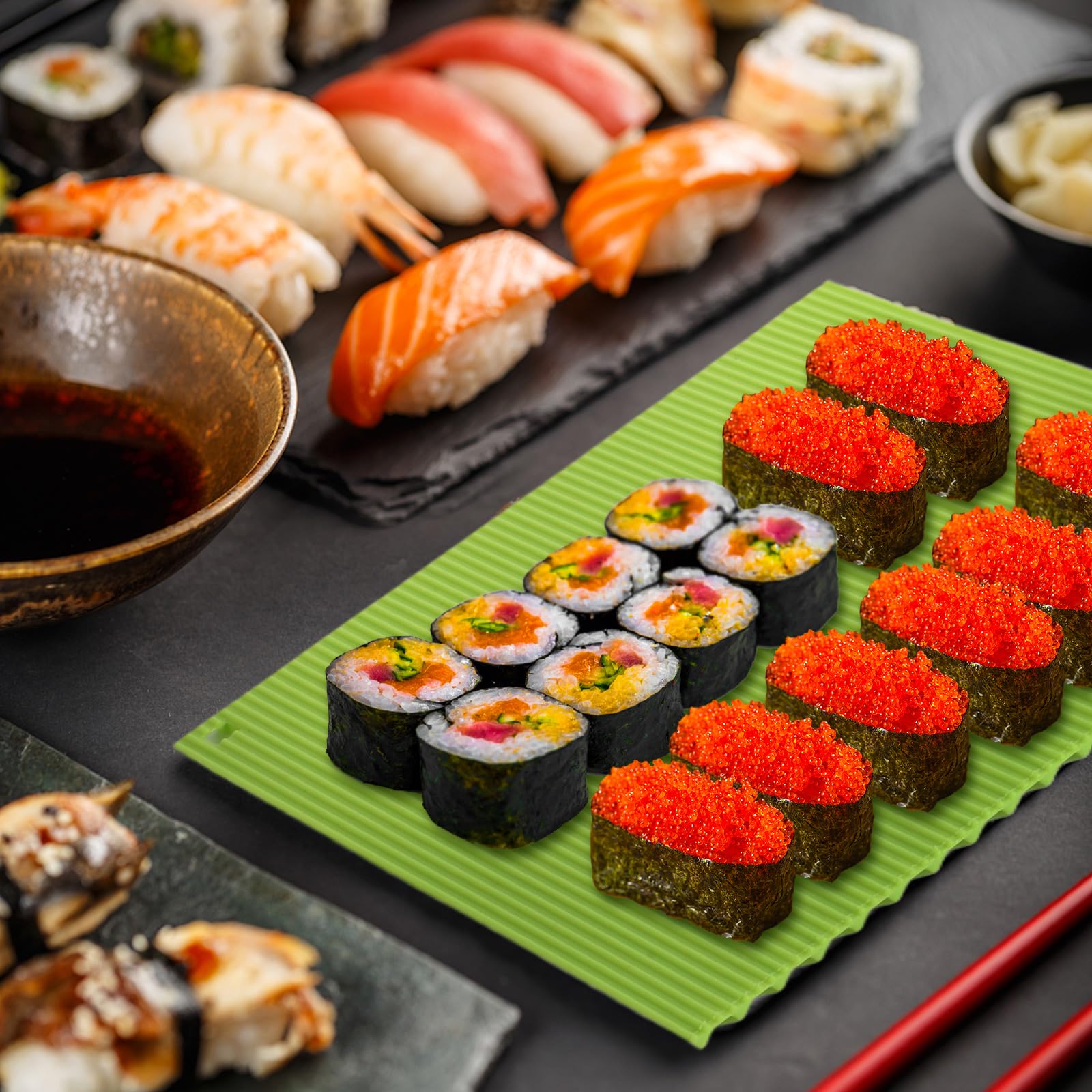 Gjinxi Kit para fazer sushi, tapete de sushi de silicone premium