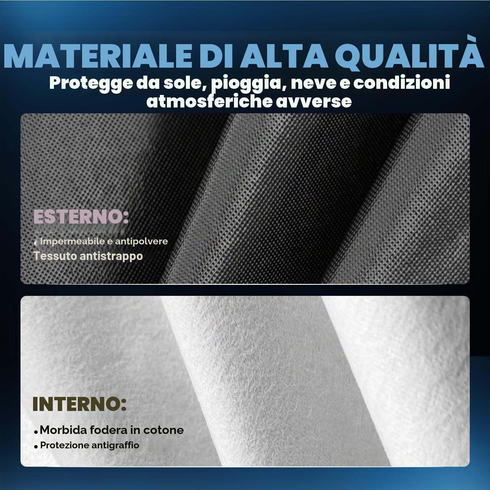 Mezzo Copriauto da Esterno,Telo Copriauto Mezzo Garage Impermeabile Anti Neve Antipolvere,Telo Auto Esterno con Gancio elastico e in Cotone,Adatto per SUV/4x4 (fino a 460cm) H4