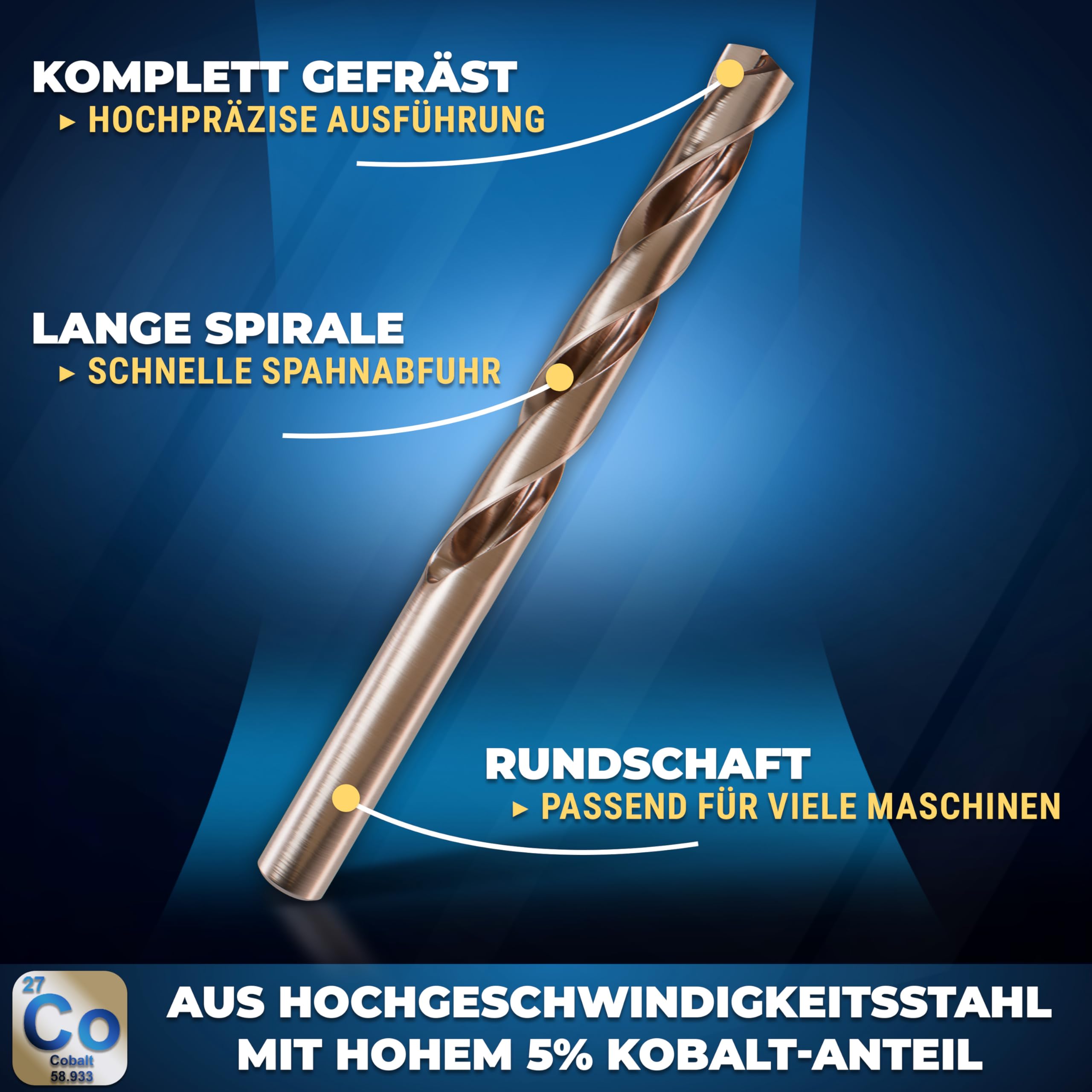 13 tlg. Profi Metallbohrer Set HSS-Co 1.5 - 6,5 mm 13 tlg. Profi Metallbohrer Set HSS-Co 1.5 - 6,5 mm