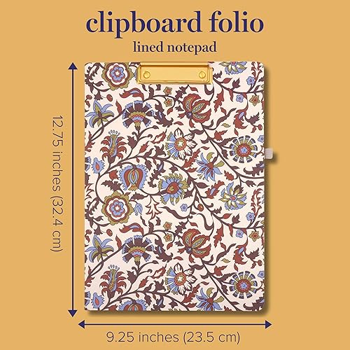 Miniatura 8 de Vera Bradley Portapapeles negro con bloc de notas rellenable bolsillo interior y lazo para bolígrafo lunares dorados medianoche