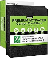 Vista 1 de Durabasics 4-Pack Pre-Filters for Honeywell HPA300 Replacement Filters, Compatible with Honeywell Prefilter A, Filter A, HPA300 Prefilter and