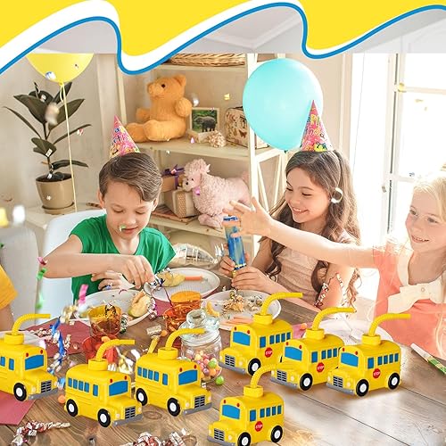 Miniatura 6 de Tanlade Juego de 12 vasos de tráfico para vehículos con pajitas, vasos de plástico con forma de vehículo de tráfico reutilizables, vasos de plástico