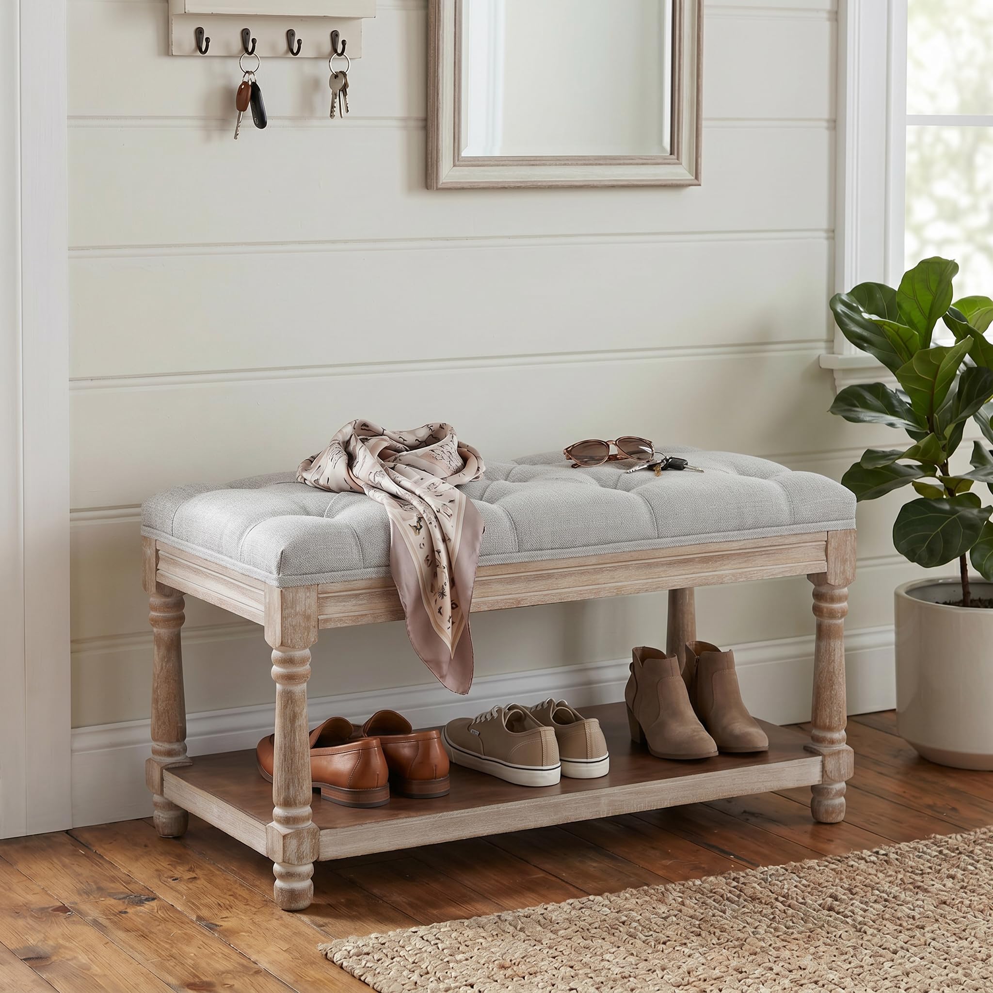Kmax 31.5 Tufted Entryway Bench