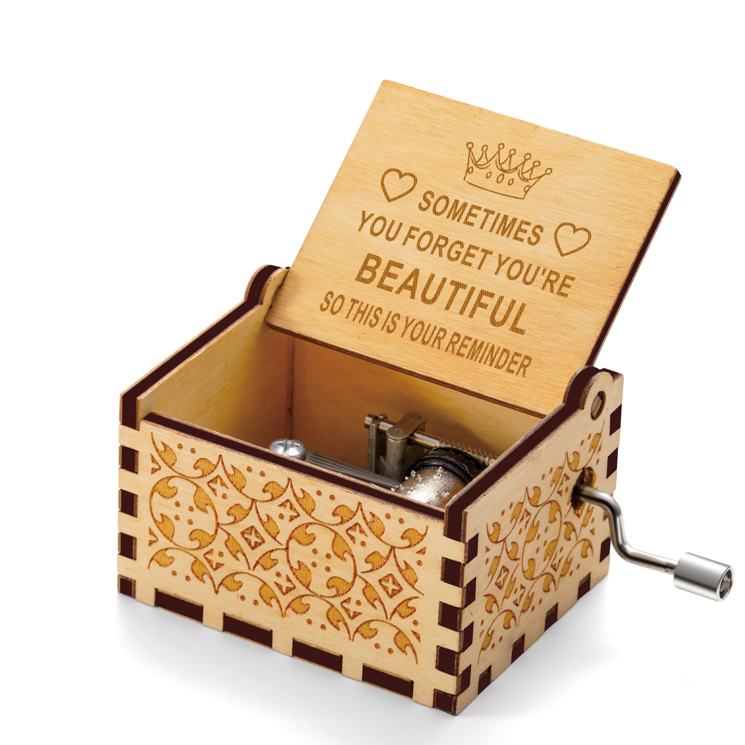 Inspirational Gifts for Women, Personalized Mothers Day Birthday Graduation Friendship Appreciation Gifts, Unique Engraved Wooden Music Box for Her Best Friend Female Teacher Nurse Mom Grandma