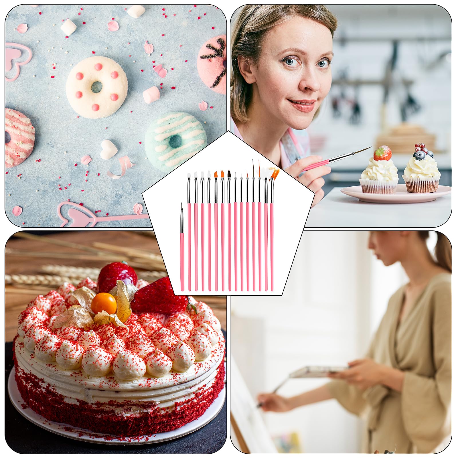 Cake Decorating Brushes - 15 Pcs Set -7