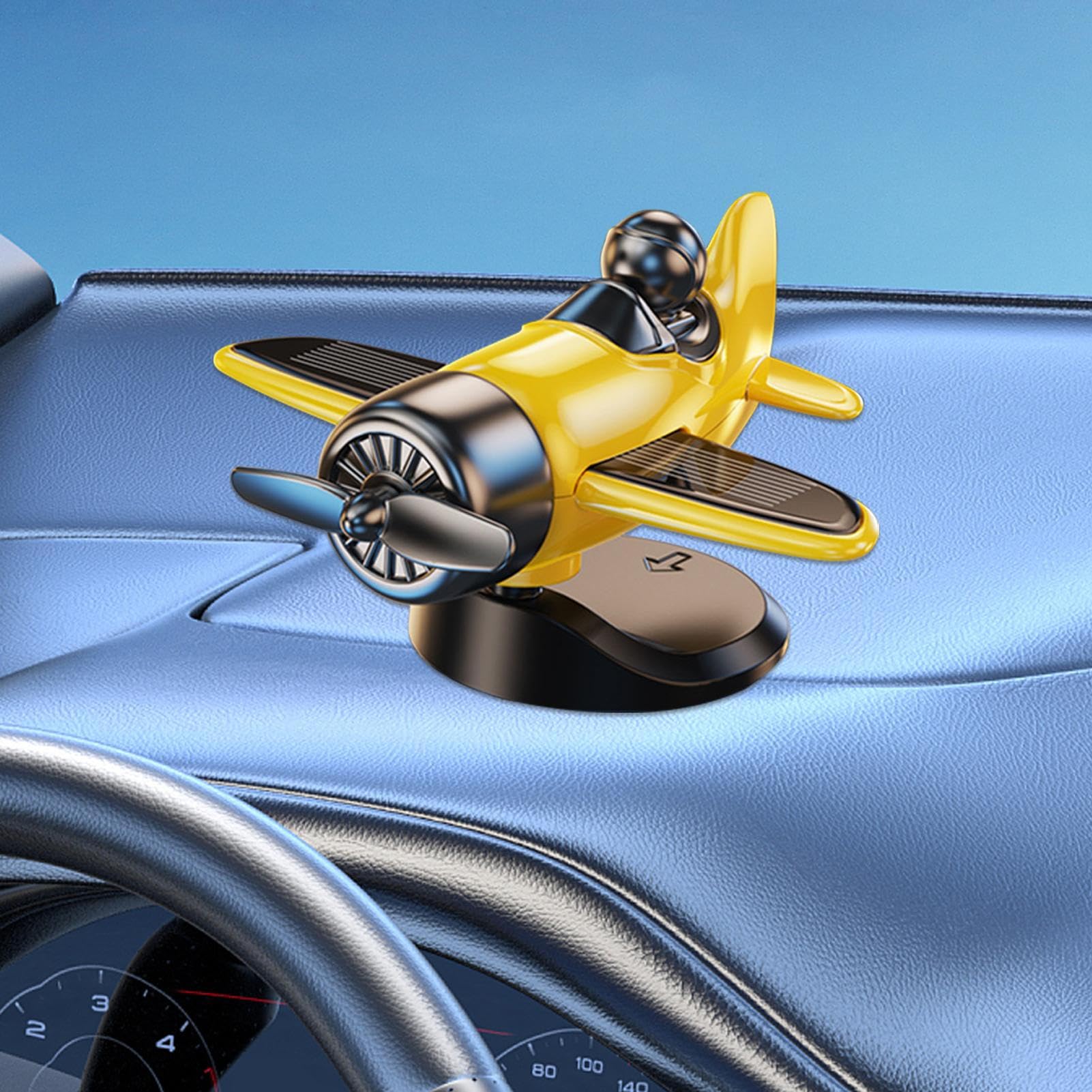 Zonne-energie Vliegtuig Propeller Ornament – Lichtgevoelig, Draait Op Zonlicht – Voor Auto-interieur – Kleur Grijs – Speels Dashboardaccessoire